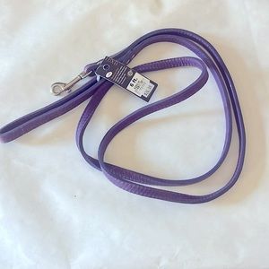 Purple Luxe 6 foot leather leash